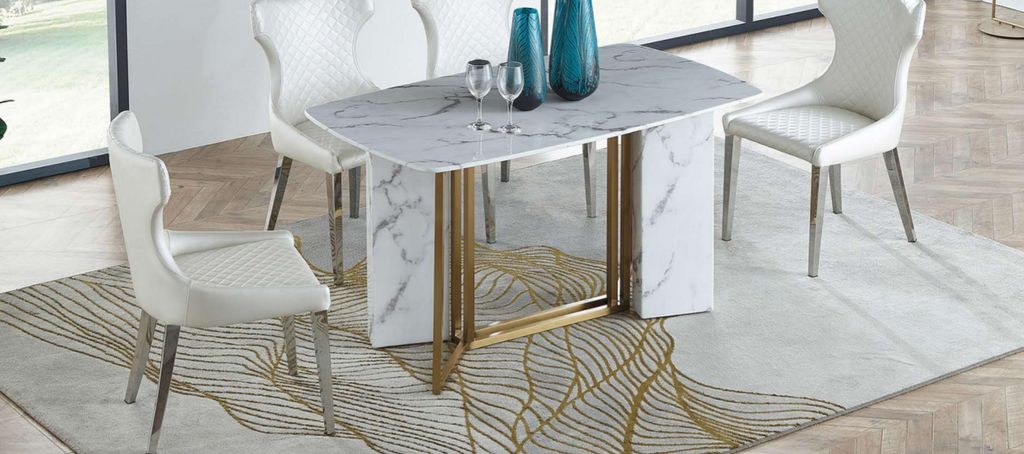 Luxus Möbel Marmor Tische 180x90cm Wohnzimmer Hotel Esszimmer Tisch Designer Neu