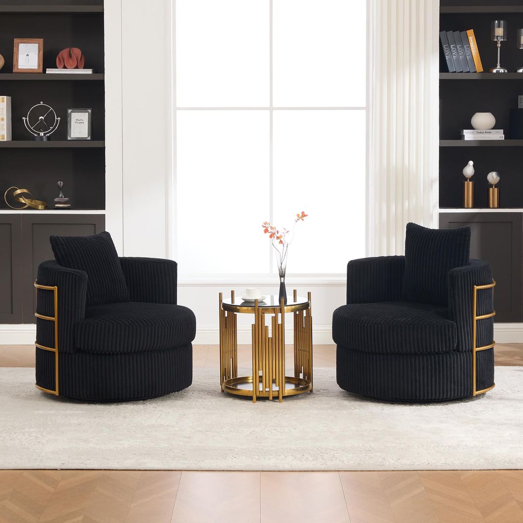 okwish 2er-Set Sofastuhl mit 360°-Drehfunktion, Drehsessel Produktbild 