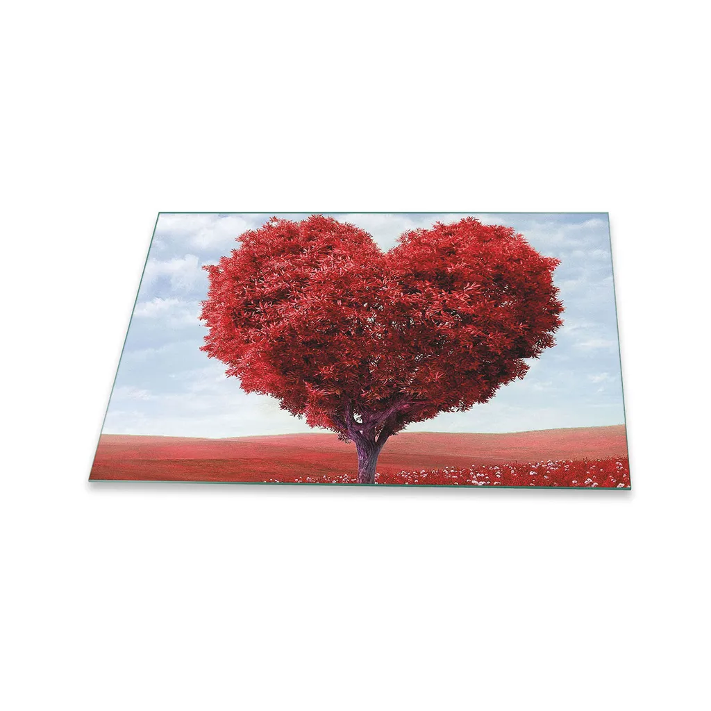 Copertura Piano Cottura 80x52 Vetro Rosso Naturale - Piastra Protettiva