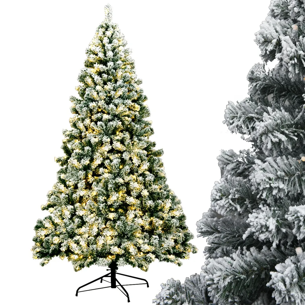 Sapin de Noël artificiel enneigé 230cm avec LED intégrées pour Grand Salon