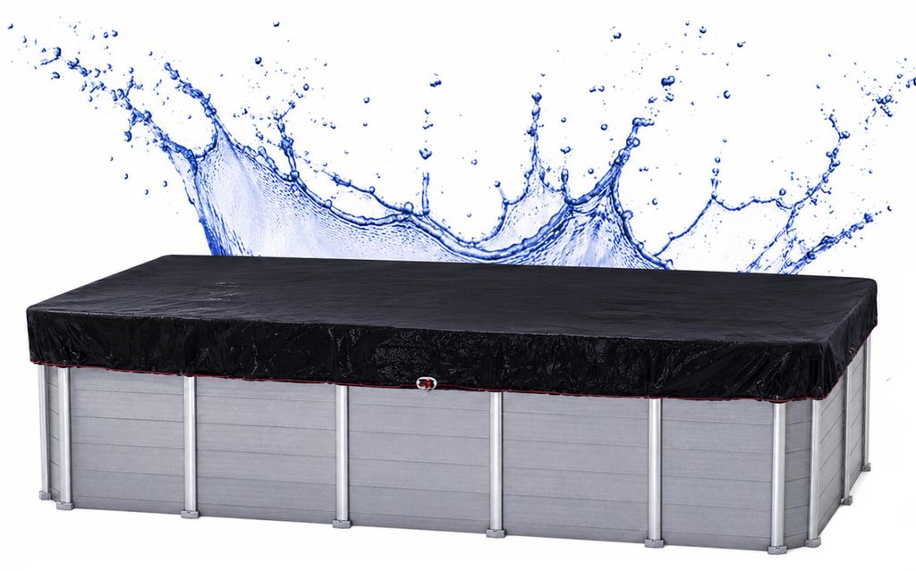 Solar Poolabdeckung Eckig 660 x 360 cm, Schwarz, 200 g/m² Produktbild 