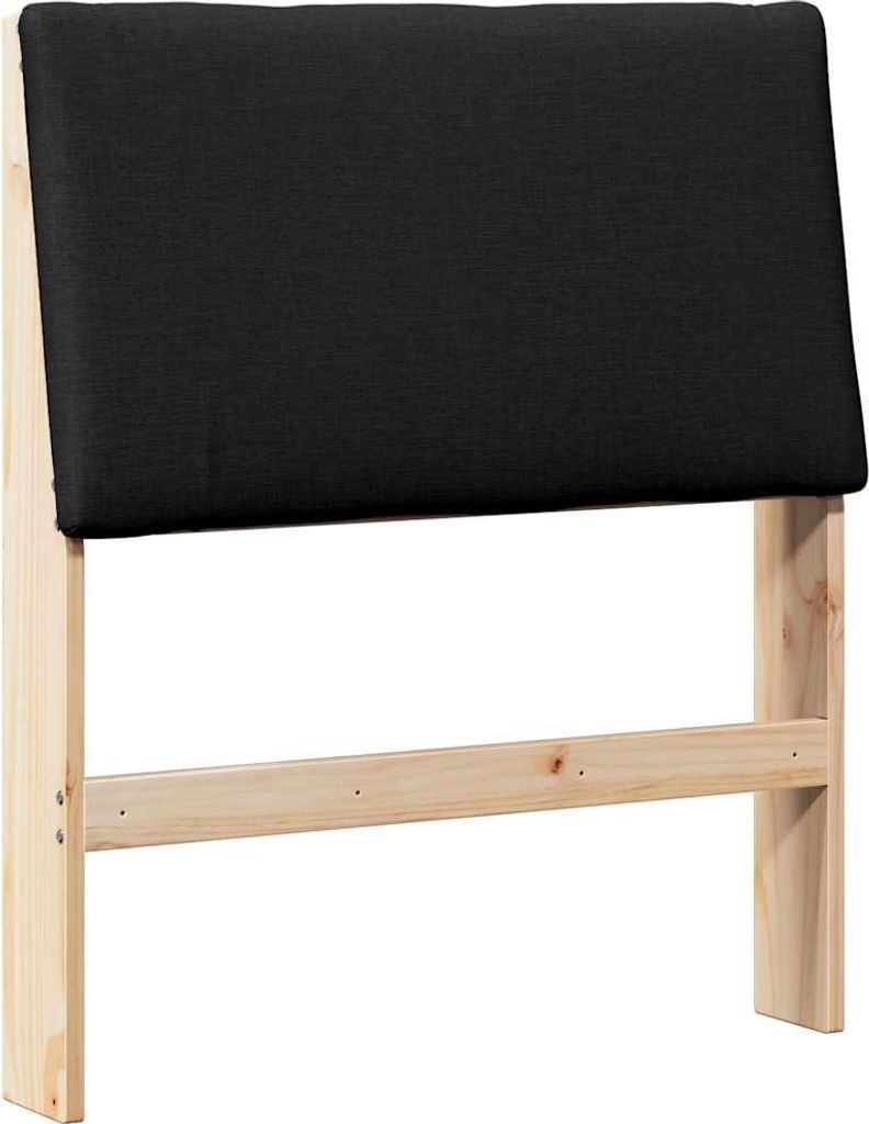 vidaXL Gepolstertes Kopfteil Schwarz 75 cm Massives Kiefernholz