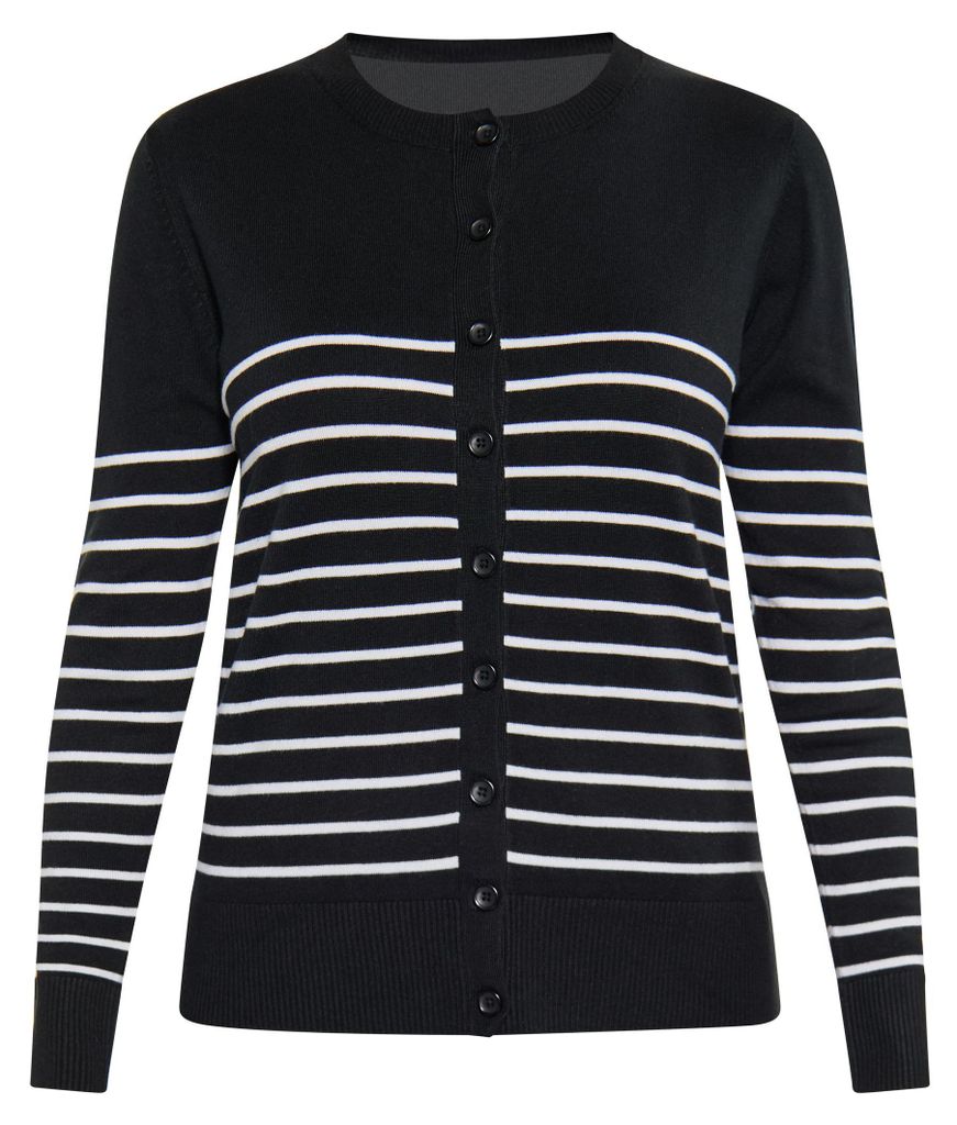 Mutha Damen Cardigan - schwarz-weiß, XXL