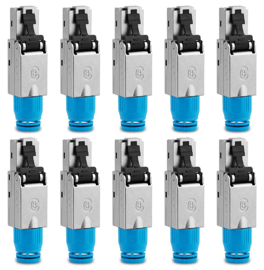 Netzwerkstecker RJ45 Stecker Cat8 CAT8.1 10 Steckverbinder werkzeuglos geschirmt