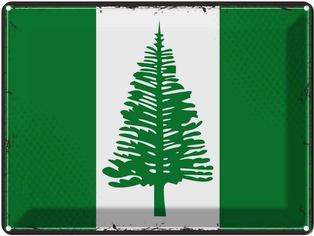 vianmo Blechschild 30x40 cm Norfolkinsel Retro Flagge Fahne Wappen