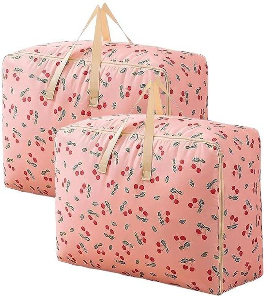 Grobstoff-Verpackungstasche - wasserdichtes - Paar aus rosaem Oxford-Stoff - Maße 60 x 50 x 28 cm