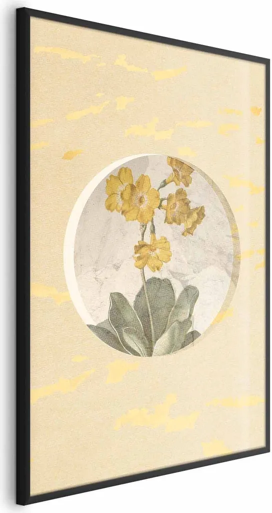 Poster Fiore in cerchio 40x60 cm con cornice nera senza margini