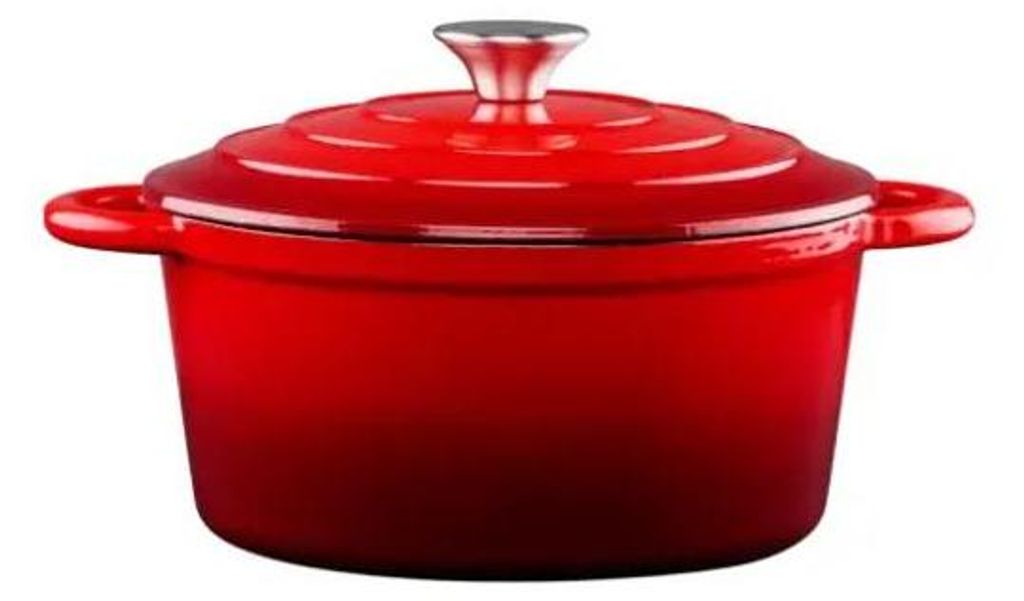 Alpina Poêle à braiser en fonte émaillée rouge Ø24 cm, 3,8 Image du produit 