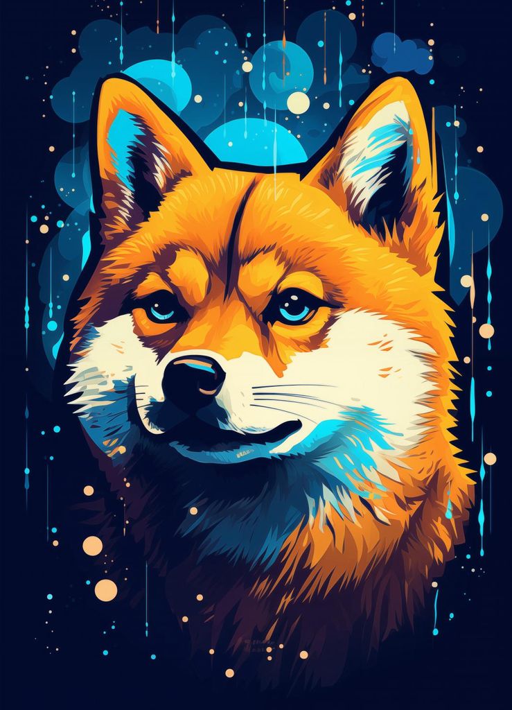 Poster 20,5x28,4cm Fuchs im Weltraum