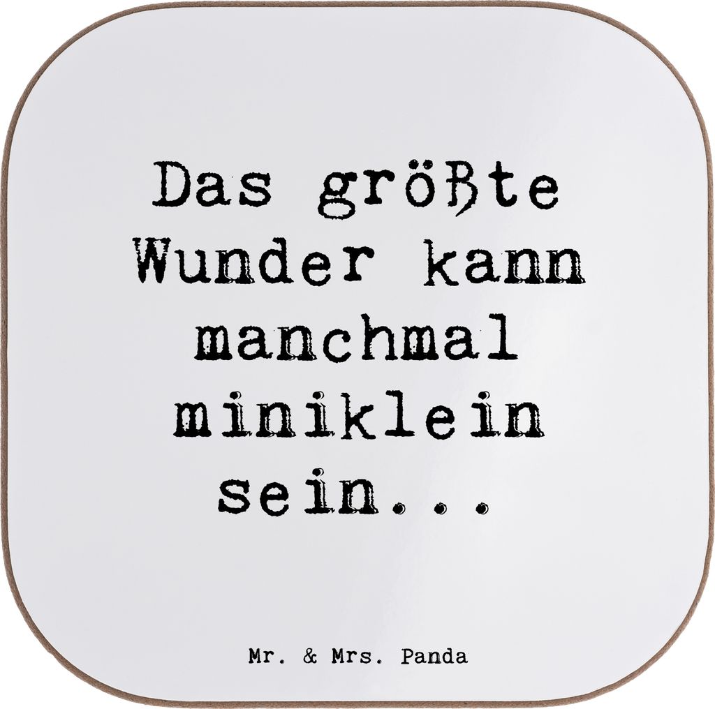 Mr. & Mrs. Panda Untersetzer für Gläser Spruch Wunder Entdecken - Weiß - Geschenk, Alltagsfreude, Coaster, Freude, Gefühl, Magische Momente, Zi...