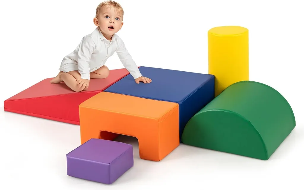 Blocs de construction géants en mousse souple, set de 6 modules colorés