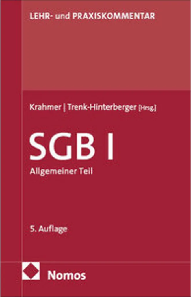 Livre juridique SGB I Sozialgesetzbuch - Texte intégral de loi sociale
