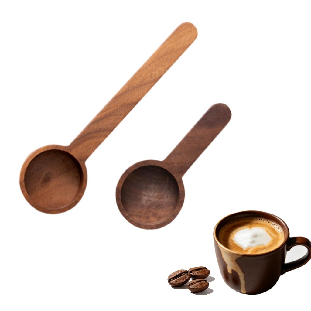 2 Stück Kaffeelöffel Holz,Home Kaffeelöffel für Kaffee, Kaffee-Messlöffel