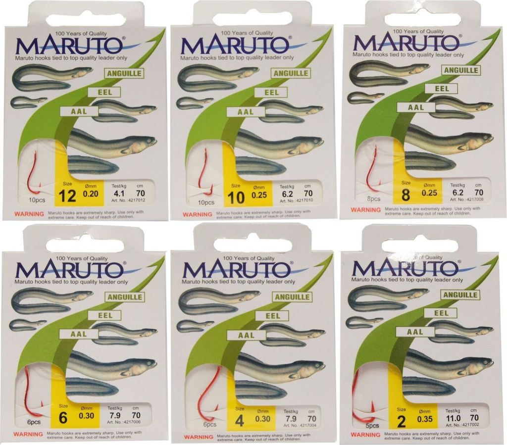 Maruto Aalhaken Aal Haken Aalangeln Wurmhaken, Größe:10 Produktbild 