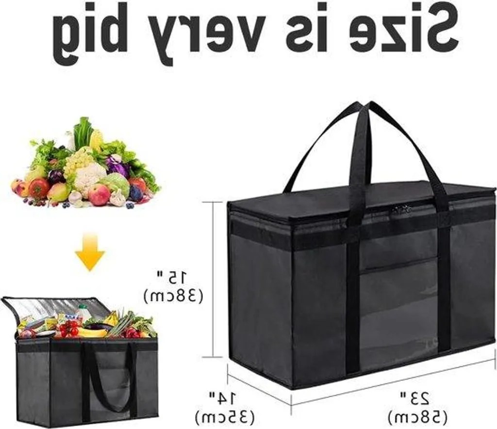 Sac de livraison repas chaud et froid isotherme grande taille noir