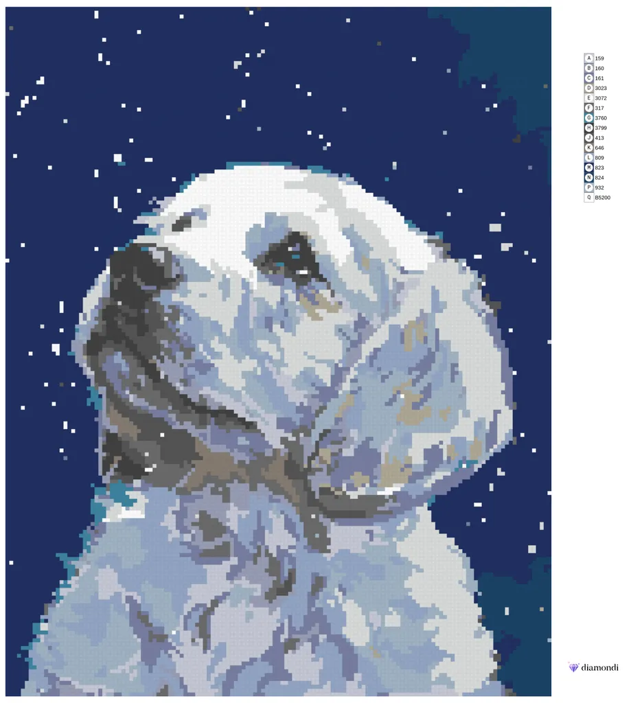 Zuty Pittura con Diamanti Cucciolo Bianco 40x50 cm con Telaio in Legno - 5