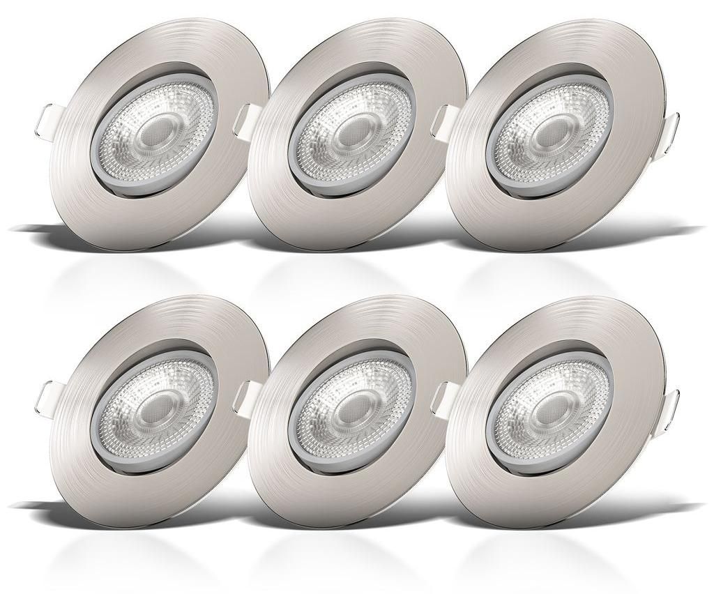 B.K.Licht lot de 6 spots à encastrer IP23 ultraplats 24mm, Image du produit 