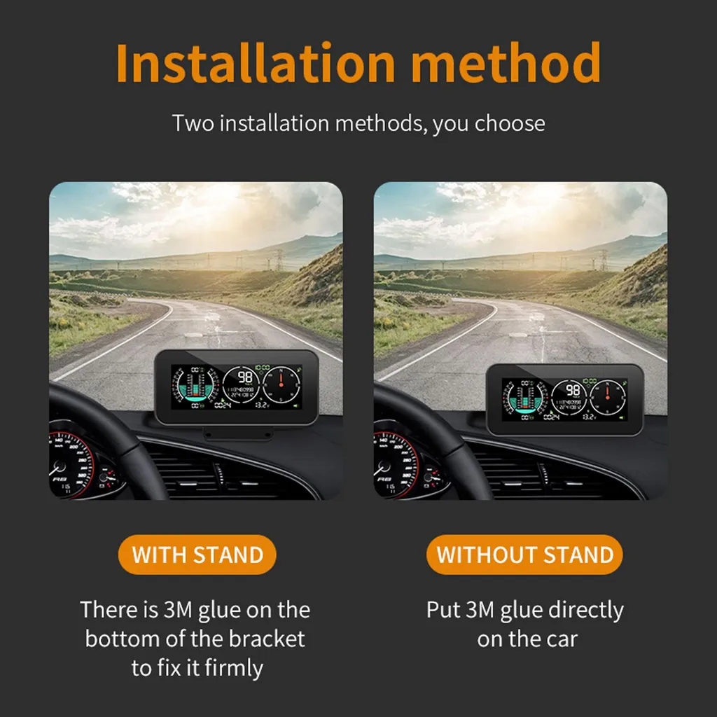 HUD Voiture LCD Couleur Résistant Chaleur - Écran Intelligent Pivotant