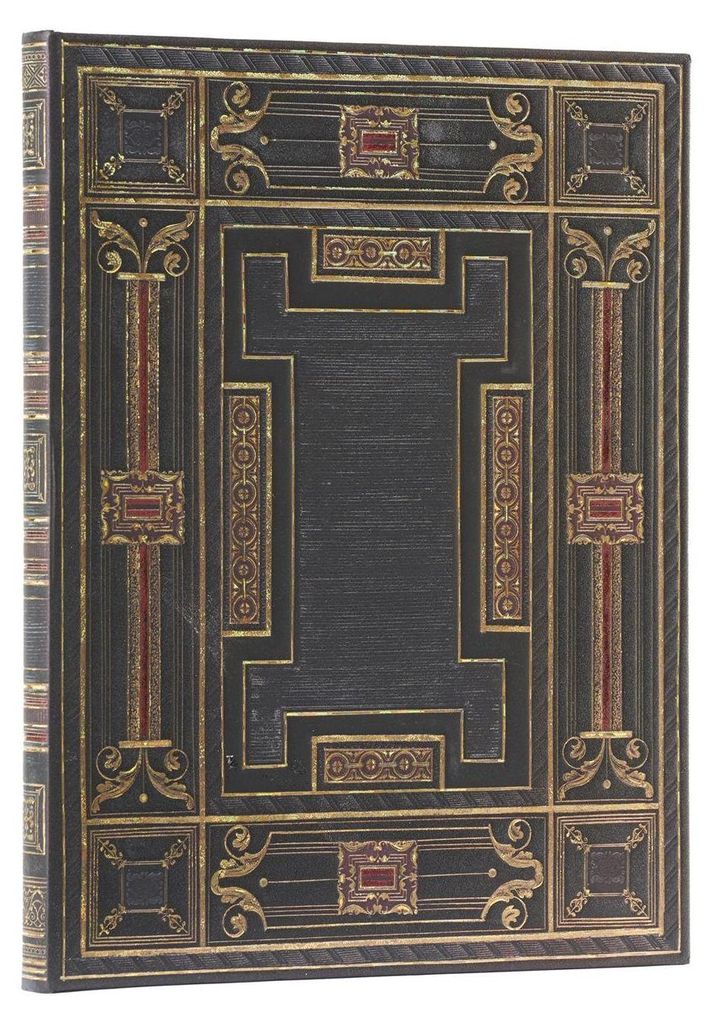 Paperblanks Onyx Asterales Hardcover Journal Ultra Lined Elastic Band Closure 144 Pg 120 GSM