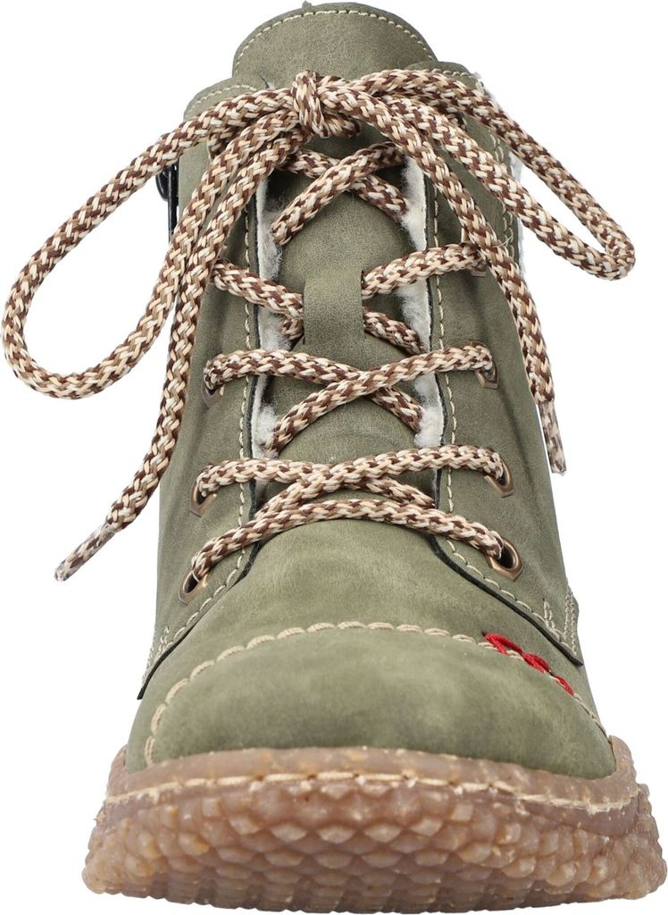 Rieker Damen Boot Stiefelette sportlich cool Laufsohle warm Reißverschluss Y8441, Größe:37 EU, Farbe:Grün
