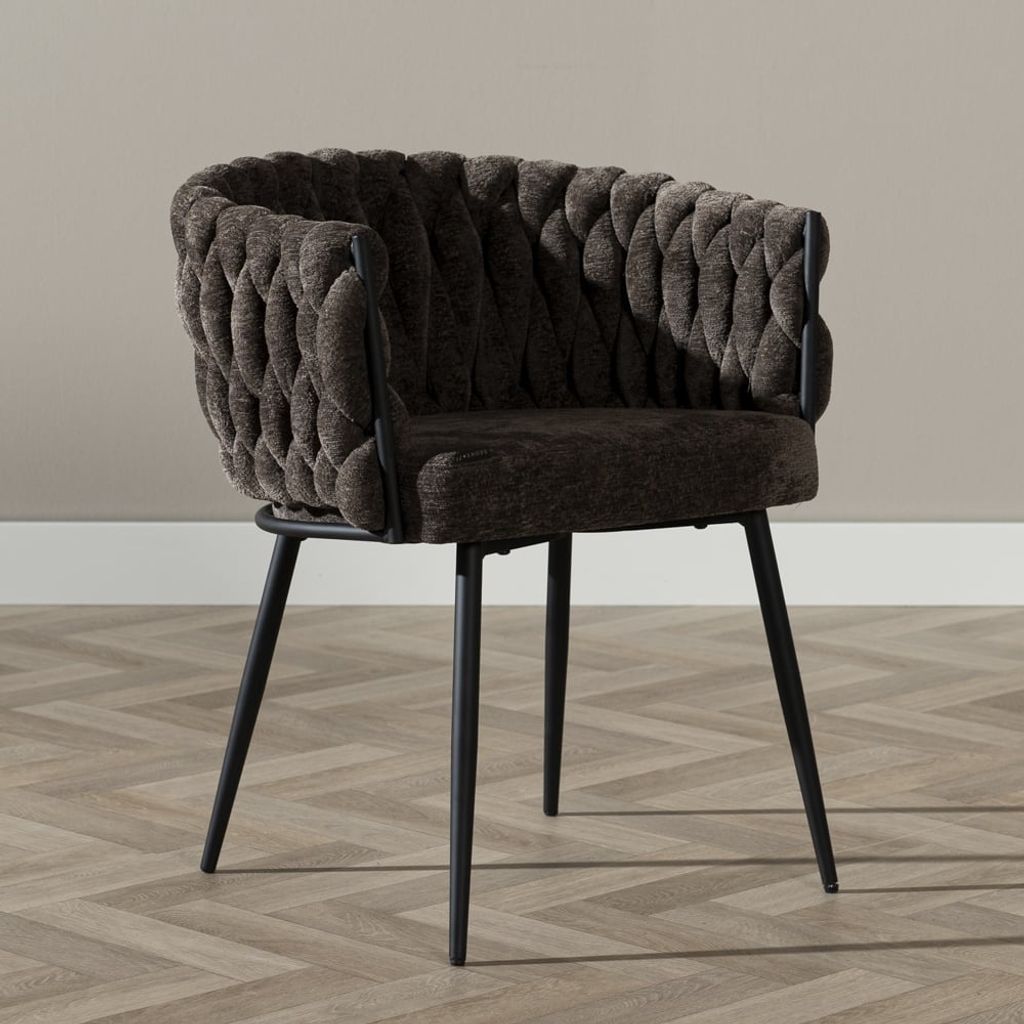 Bronx71 Esszimmerstuhl River Chenille braun Produktbild 