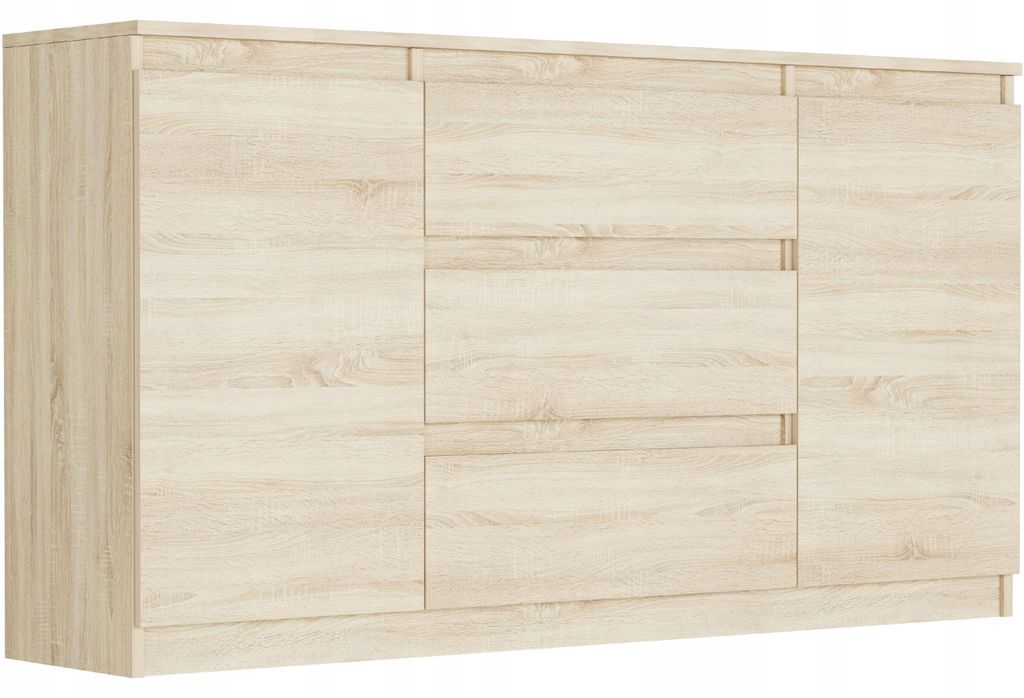 Komoda 140 cm zásuvky dveře skříňka FRAMIRE R-140-S3 sonoma Obrázek produktu 