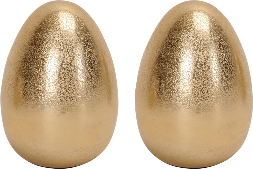 2tlg. Dekoei DELUXE gold aus Aluminium H12,5cm Metallei Produktbild 