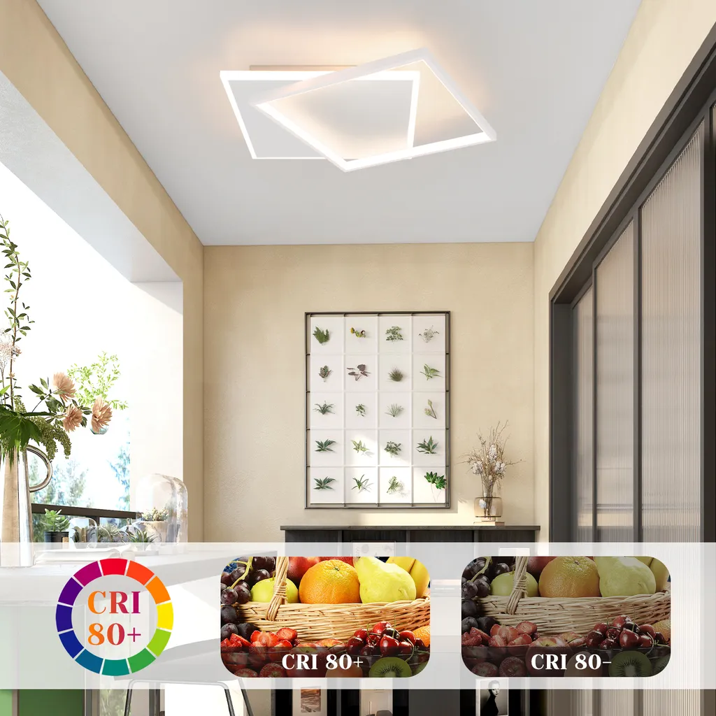 ZMH Plafonnier LED Variable 42W Blanc avec Télécommande pour Salon - 5