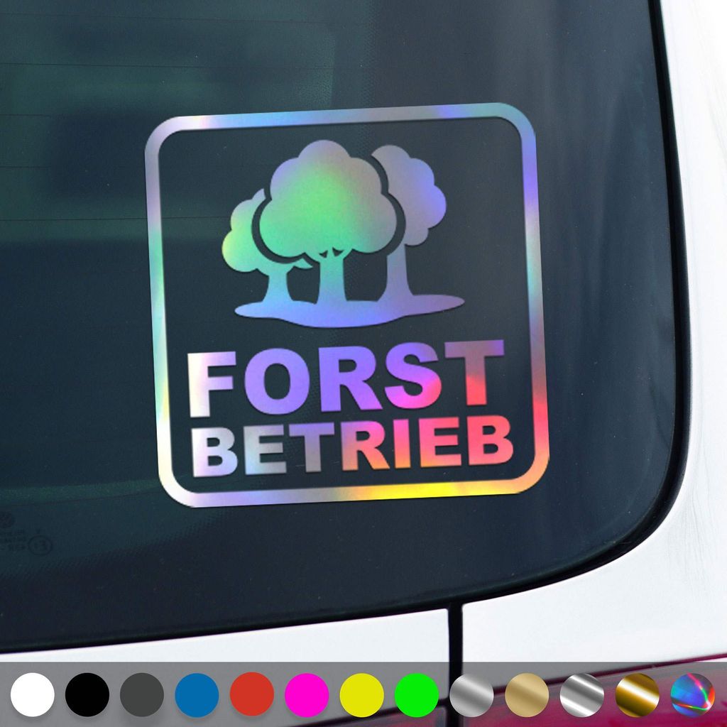 PantherPixel Forstbetrieb Forstwirt Aufkleber Forstbedarf Sticker Auto Geschenkidee Farbe Oilslick-Hologramm