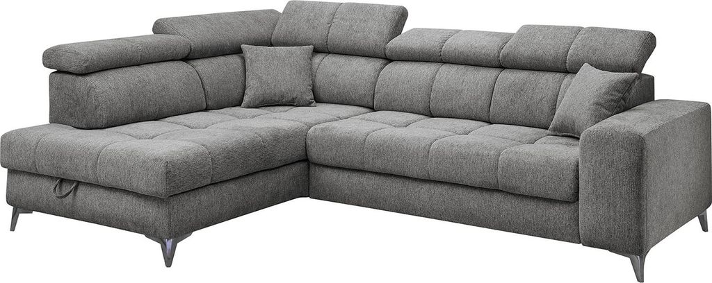 home24 Ecksofa mit Schlaffunktion - Webstoff