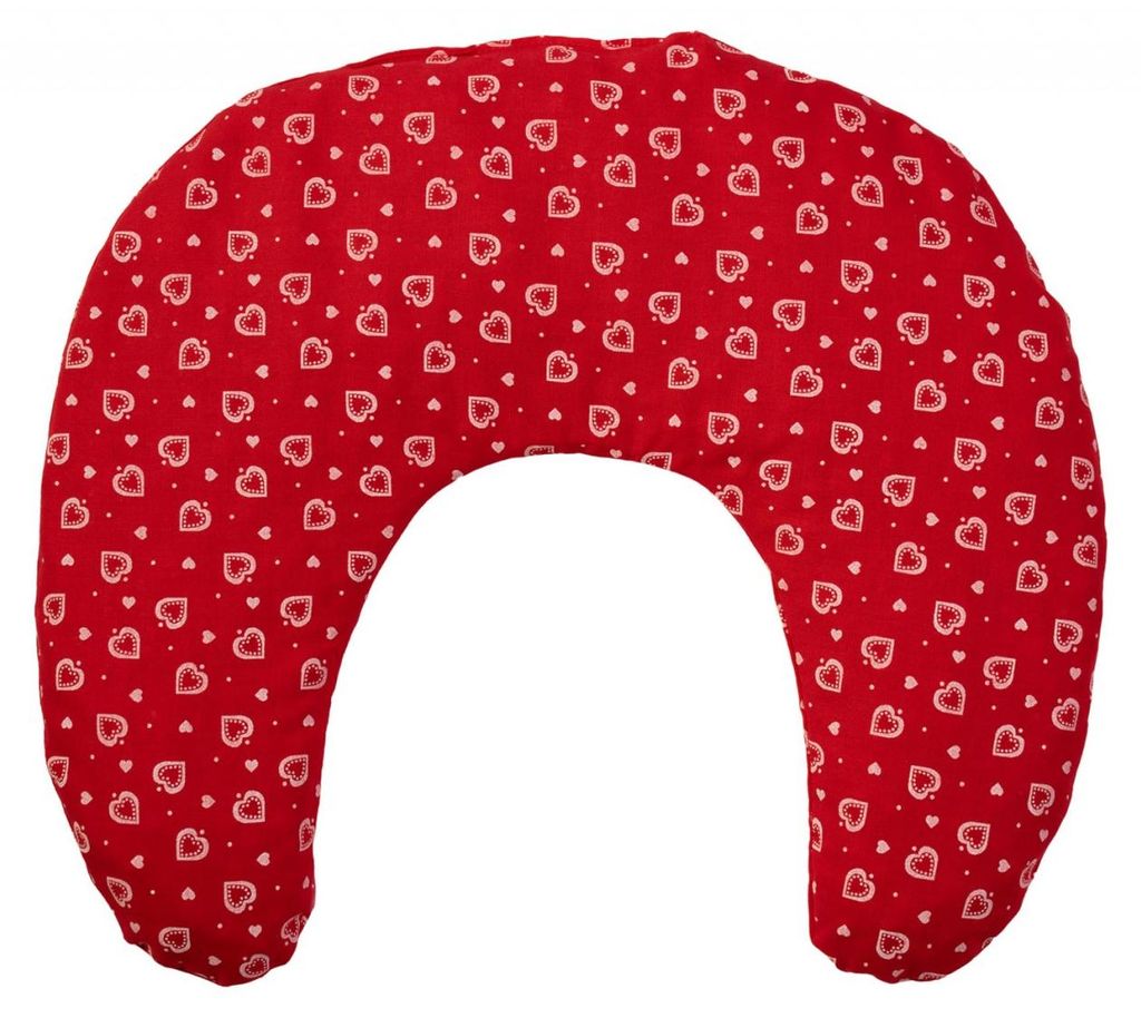 GIRAFFENLAND Kirschkern Nackenhörnchen Herzen-rot 30x33 - Kirschkernkissen - Nackenkissen - Wärmekissen für Nacken
