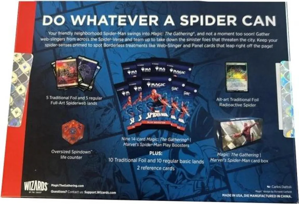 Bundle Magic Marvel Spider-Man avec Terrains Illustrés et Dé Géant MTG