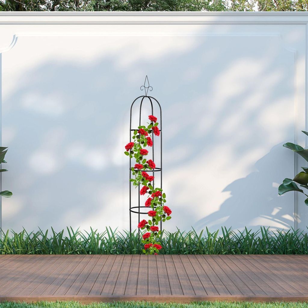 Tuinobelisk, 200 cm, zwart Productafbeelding 