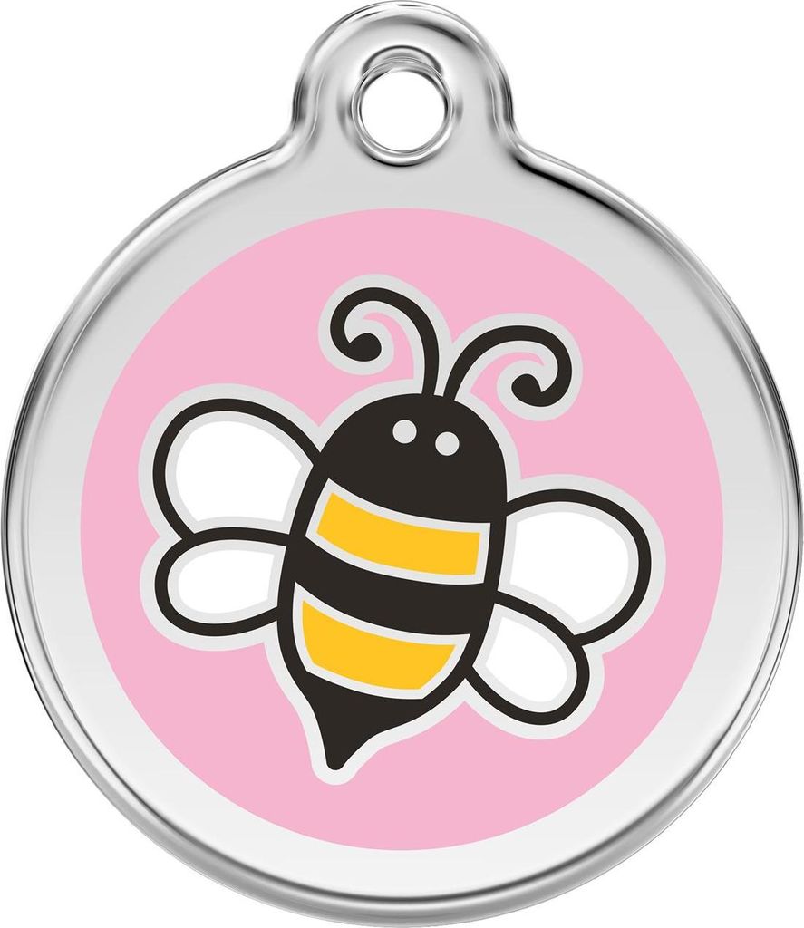 RedDingo Hundemarke mit individueller Gravur Bumble Bee pink, Größe: L