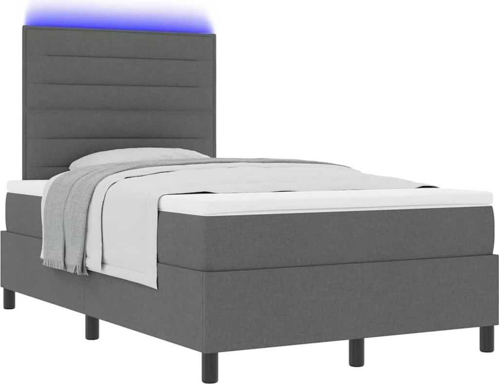 Boxspringbett mit Matratze Dunkelgrau 120 x 200 cm Stoff
