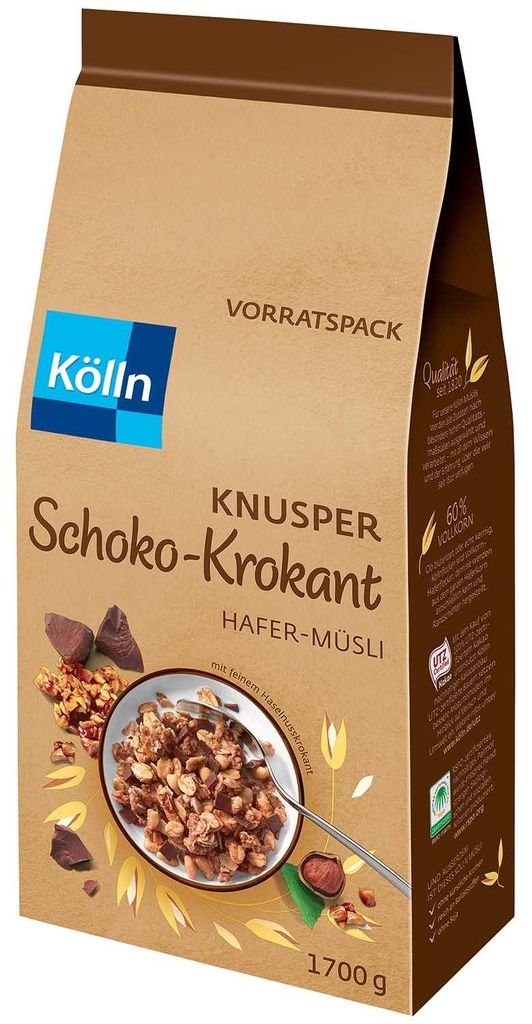 Kölln 294666 Kölln Knusper Schoko-Krokant Müsli 1,7 kg, 1 Obrázek produktu 