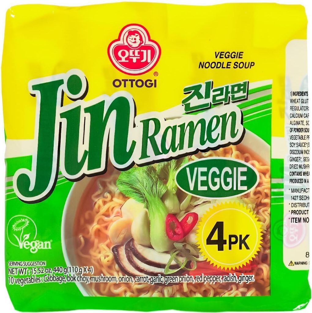 Ottogi Jin Ramen Noodles Veggie (delicato) confezione da 4 Immagine del prodotto 