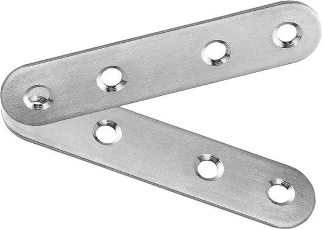 40 attaches plates en acier inoxydable 80x17 mm pour bois et meubles