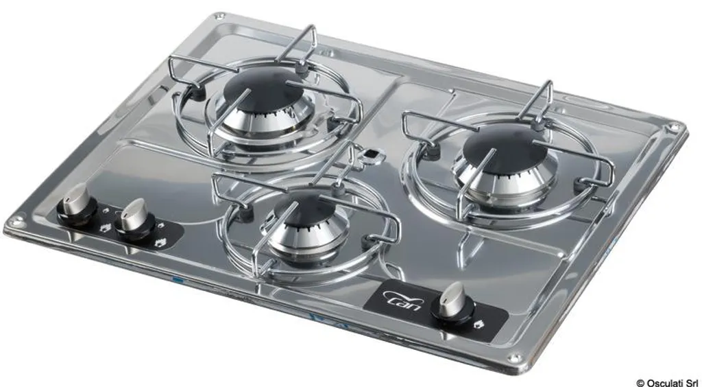 Plaque de cuisson encastrable inox 3 feux 470x360 mm pour cuisine