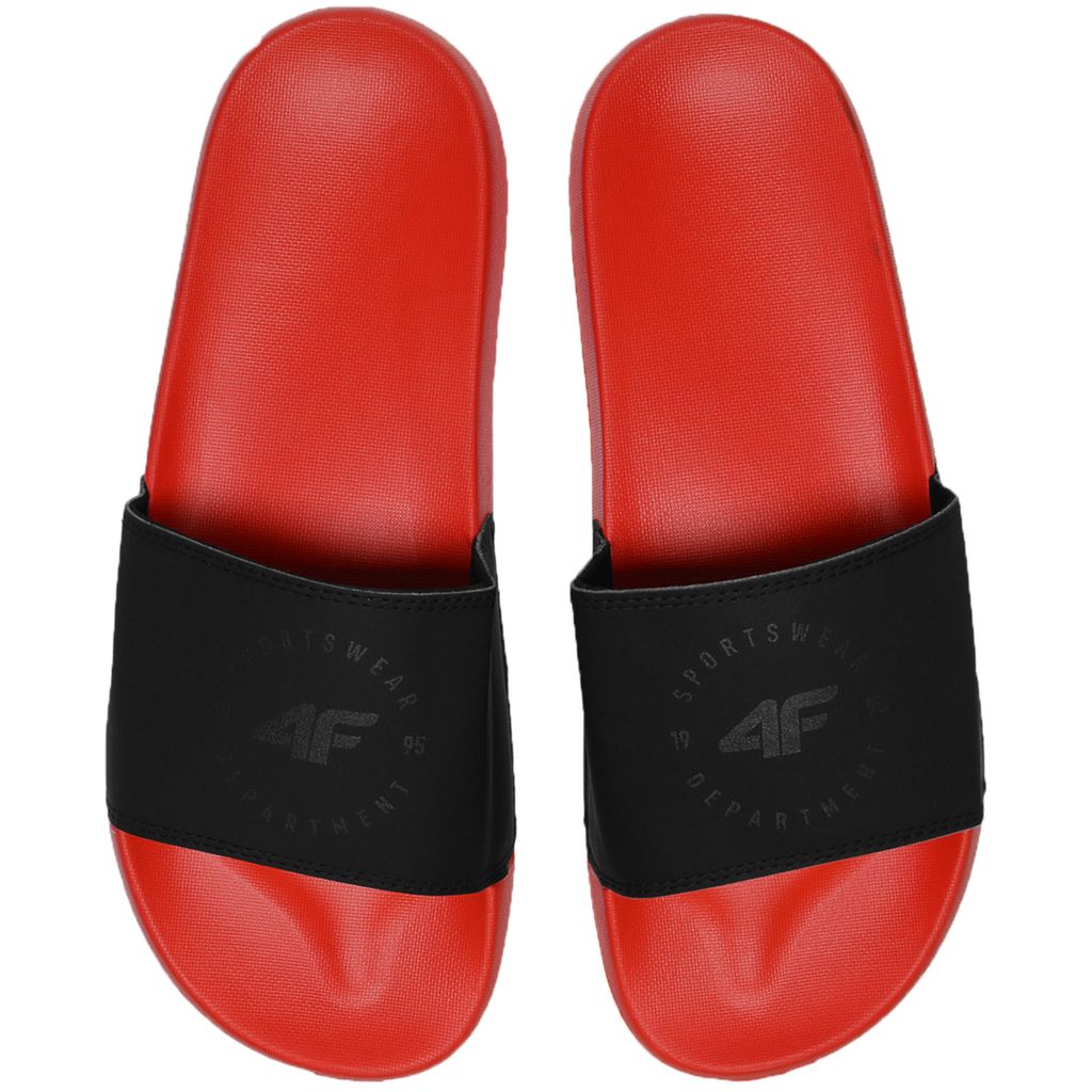 Herren Badelatschen 4F Badeschuhe Duschschuhe Pantoletten Hausschuhe Badeschlappen Saunaschuhe Rot 43