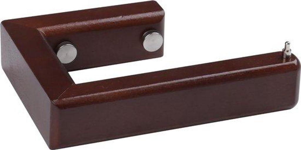 Moderner L-förmiger Toilettenpapierhalter aus Holz, nachhaltig, mit klarer Schutzlackierung, Wandabstand 10cm, Stangenlänge 14cm