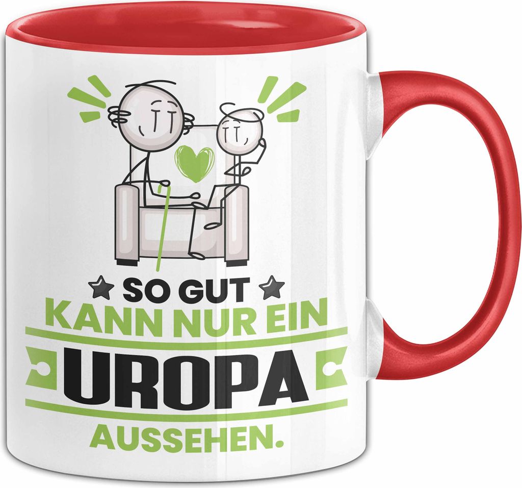 Uropa Geschenk Tasse So Gut Kann Nur Ein Uropa Aussehen Geschenkidee Kaffee-Becher (Rot)