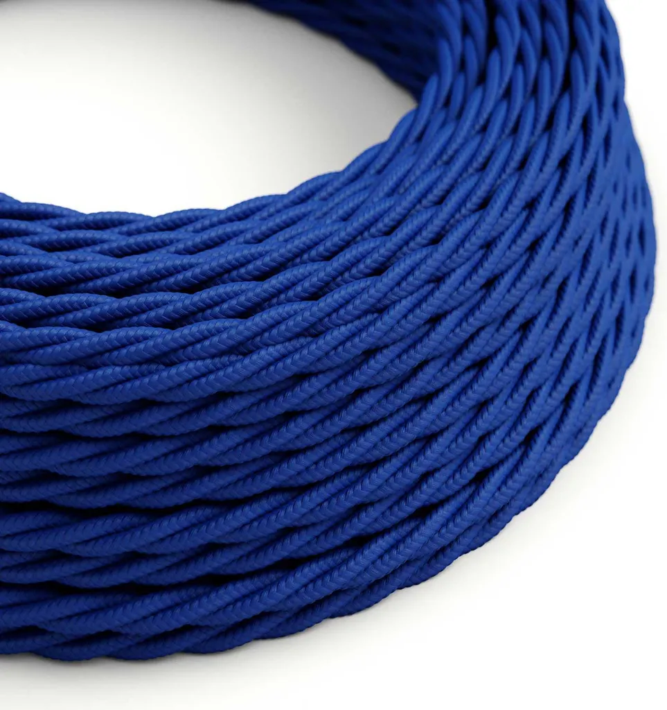 Câble électrique décoratif 50m bleu pour masquer les fils de luminaires