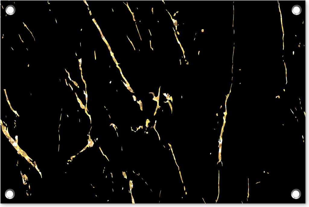 MuchoWow 60x40 cm Outdoor-Poster Gartendeko Sichtschutz Garten Poster für den Garten Marmor - Schwarz - Gold - Luxus