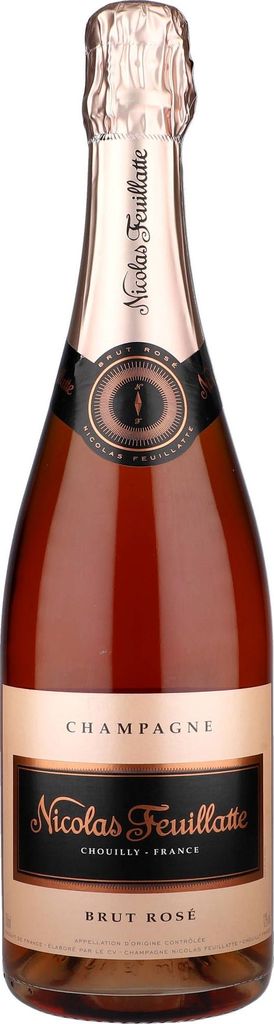 A bottle of Nicolas Feuillatte Champagne.