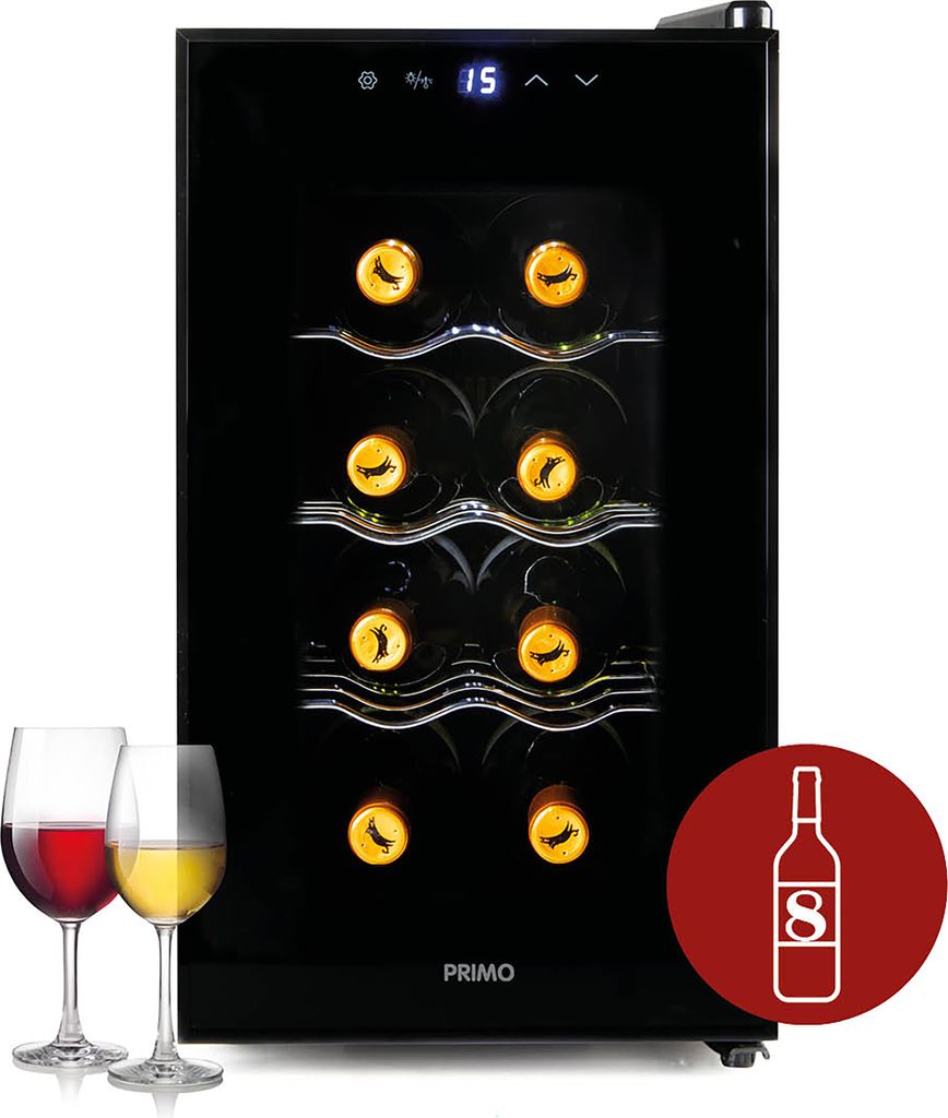 PRIMO PR169WK Weinkühlschrank - Weinkühler 8 Flaschen - E - Produktbild 