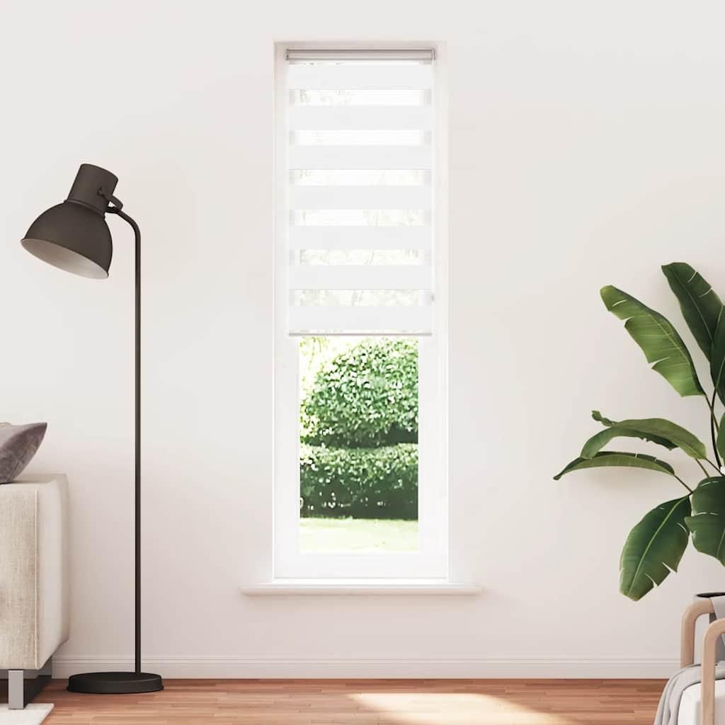 vidaXL Dvojitá roletka, bílá, 65 x 200 cm, šířka látky 60,9 Obrázek produktu 