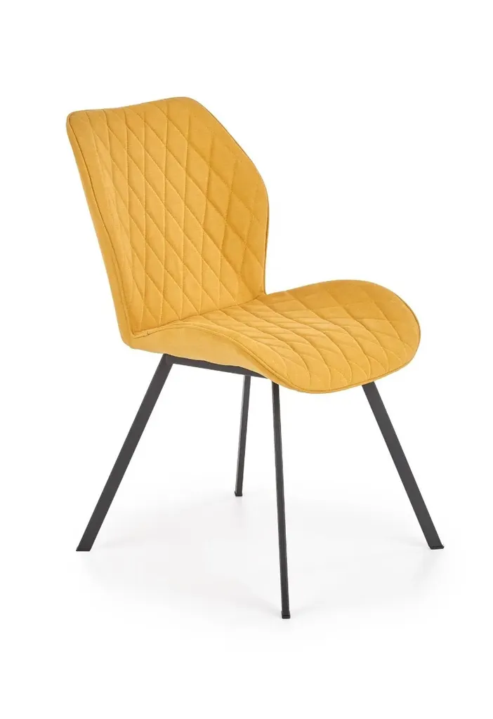 Chaise K-360 confortable en velours avec pieds effet bois - Élégante