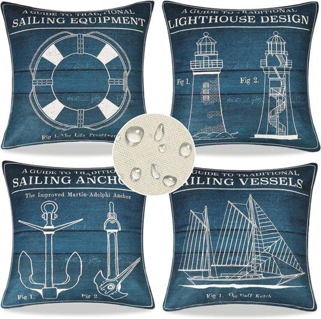 Famanu Kissenhüllen Set 4 Stück 50 x 50 cm - Wasserfest, Produktbild 