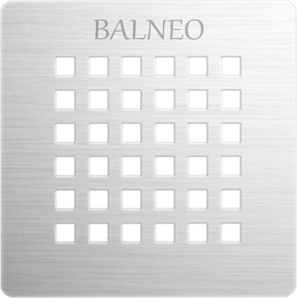 Balneo kryt na odtok sprchy, štvorcový, INOX strieborný, Obrázok produktu 